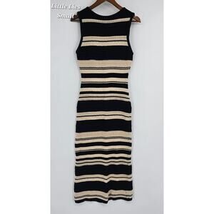 Little Lies by Anthropologie Isabella Crochet Stripe Midi Dress – S